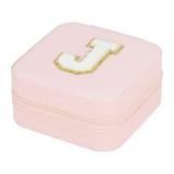 CAKVIICA Personalized Women s Jewelry Box Travel Jewelry Box English Alphabet Flower Jewelry Makeup Bag Gifts For Women Gifts For Friends