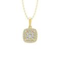 ARAIYA FINE JEWELRY 14K Yellow Gold Diamond Composite Cluster Pendant with Gold Plated Silver Cable Chain Necklace (1/5 cttw I-J Color I2-I3 Clarity) 18