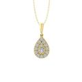 ARAIYA FINE JEWELRY 10K Yellow Gold Lab Grown Diamond Composite Cluster Pendant with Gold Plated Silver Cable Chain Necklace (1/2 cttw D-F Color VS Clarity) 18