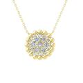 ARAIYA FINE JEWELRY 14K Yellow Gold Diamond Composite Cluster Pendant with Gold Plated Silver Cable Chain Necklace (1/2 cttw I-J Color I2-I3 Clarity) 18