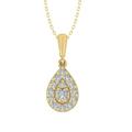 ARAIYA FINE JEWELRY 14K Yellow Gold Lab Grown Diamond Composite Cluster Pendant with Gold Plated Silver Cable Chain Necklace (1/3 cttw D-F Color VS Clarity) 18