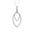 ARAIYA FINE JEWELRY 14K White Gold Diamond Composite Cluster Pendant with Gold Plated Silver Cable Chain Necklace (1/4 cttw I-J Color I2-I3 Clarity) 18