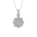 ARAIYA FINE JEWELRY 14K White Gold Diamond Composite Cluster Pendant with Gold Plated Silver Cable Chain Necklace (3/8 cttw I-J Color I2-I3 Clarity) 18