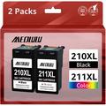 210XL and 211XL Ink Cartridges for Canon 210 XL and 211 XL Ink Cartridges 211XL Color 210XL Black Ink Cartridge Work for IP2702 MP230 MP250 MP280 MP480(1 Black 1 Color)