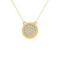 ARAIYA FINE JEWELRY 10K Yellow Gold Diamond Composite Cluster Pendant with Gold Plated Silver Cable Chain Necklace (1/10 cttw I-J Color I2-I3 Clarity) 18