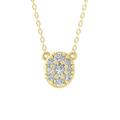 ARAIYA FINE JEWELRY 14K Yellow Gold Lab Grown Diamond Composite Cluster Pendant with Gold Plated Silver Cable Chain Necklace (1/10 cttw D-F Color VS Clarity) 18