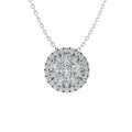 ARAIYA FINE JEWELRY Sterling Silver Diamond Composite Cluster Pendant with Silver Cable Chain Necklace (1/2 cttw I-J Color I2-I3 Clarity) 18