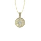 ARAIYA FINE JEWELRY 10K Yellow Gold Lab Grown Diamond Composite Cluster Pendant Silver Yellow Plating Cable Chain Necklace (1/2 cttw D-F Color VS Clarity) 18