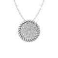 ARAIYA FINE JEWELRY 10K White Gold Lab Grown Diamond Composite Cluster Pendant with Gold Plated Silver Cable Chain Necklace (3/8 cttw D-F Color VS Clarity) 18