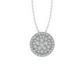 ARAIYA FINE JEWELRY Sterling Silver Diamond Composite Cluster Pendant with Silver Cable Chain Necklace (1/2 cttw I-J Color I2-I3 Clarity) 18