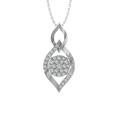 ARAIYA FINE JEWELRY Sterling Silver Lab Grown Diamond Composite Cluster Pendant with Silver Cable Chain Necklace (1/3 cttw D-F Color VS Clarity) 18