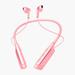 Summer Savings! Outoloxit Neck Mounted Bluetooth Headphones Wireless Fitness Running Sports Music Earbuds with Long Battery Life and Intelligent Noise Reduction Supports T-Flash Playing Pink