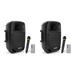 Pyle PSBT85A Bluetooth Portable Karaoke Speaker System w/ Wireless Mic (2 Pack)