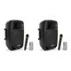 Pyle PSBT85A Bluetooth Portable Karaoke Speaker System w/ Wireless Mic (2 Pack)