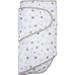 Miracle Blanket Baby Sleep Wearable Swaddle Wrap for Newborn Infant Boy or Girl 0-3 Months - Gray Star pattern with Gray Trim