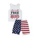 Shiningupup Toddler Baby Girl Shorts Set 4Th of July Clothes Independence Day Star Stripe Vest Tops Denim Pants Summer Outfit for Kids Boys Baby Boy Clothes