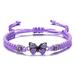 Simple Braided String Bracelet For Women Blue Butterfly Adjustable Gi Gift G0M1