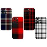 4 Pack Plaid Check Square Shockproof Phone Case TPU Soft Shell Camera Protection Anti-Scratch for iPhone 14 Pro Cases