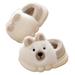 Rbaofujie Plush Warm Slippers for Boys Kids Toddlers Winter Warm Fuzzy Home Cotton SlippersWhite