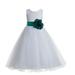 Ekidsbridal Floral Lace Heart Cutout White Flower Girl Dresses First Communion Holy Baptism for Church Christening Gown 172T 8