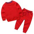 itsun Toddler Sweatsuits Toddler Baby Boys Girls Candy Color Solid Casual Kids Sports Pants Hoodies Set Red