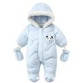 Elainilye Fashion Baby Boys Girls 2 Piece Winter Fleece Thickening Keep Warm Outdoor Jumpsuit Gloves Outfits Set Blue