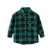 TOWED22 Baby Toddler Boys Long Sleeve Shirt Plaid Flannel Button Shirts Christmas Outfit Top Jacket Fall Winter Clothes(Green 5-6 Y)