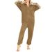 Binwwede Long Sleeve Jumpsuit Gingerbread Costume for Women Christmas Pajamas