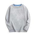 JSGEK Children Solid Color Sweatshirts Cute Fall ans Winter Pullover for Boys and Girls Long Sleeve Round-Neck Blouses Shirts for Kids Casual Soft Comfy Loose Gray 5-6 Years
