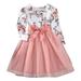 Girl s Dailywear Dress Spring Summer Fall Fashion Long Sleeve Round Neck Ruffled Collar Floral Print High Waist Princess Dresses Elegant Soft Outwear