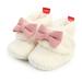 Toddler Newborn Boy Girl Princess Cute Bow Winter Shoes Booties Soft Anti-slip Sole Warm Prewalkers Shoes White