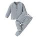 Toddler Boy Fall Clothes 2T 3T 4T 5T Outfits Winter Long Sleeve Knitted Cotton Tops Pants Sets Solid Color