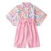 Fall Outfits Spring Summer Floral Cotton Print Short Sleeve Shorts Kimono Pajamas Baby Boy Clothes