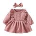 Toddler Baby Girl s Dailywear Dresses Fall Winter Ruffle Cute Fashion Long Sleeve Plaid Round Collar Bowknot Princess Party Dress Elegant Soft Outwear