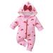Summer Savings Clearance 2024! Itsun Toddler Boy Pajamas Toddler Baby Boys Girls Color Plush Cute Bear Ears Winter Thick Keep Warm Jumpsuit Romper Pink 3 Months