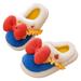 Rbaofujie Girls Cute Slippers Kids Plush Home Shoes Lovely Bow Princess Indoor Non Slip and Warm Mid Sized Children s Parent Child Cotton Slippers Blue