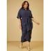 Plus Size Belted Midaxi Shirtdress