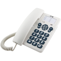 SPC Original - Festnetztelefon für den Tisch oder die Wand, große Tasten, 3 Direktwahlen, extra laute Klingellautstärke - Weiß Image
