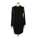 Shein Casual Dress - Bodycon High Neck Long sleeves: Black Print Dresses - Women's Size 2X