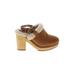 Madewell Heels: Slip On Chunky Heel Casual Brown Shoes - Women's Size 6 - Round Toe