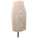 Ann Taylor Casual Pencil Skirt Knee Length: Tan Solid Bottoms - Women's Size 2