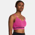 Women's Under Armour Seamless Low Long Heather Sports Bra Astro Pink / Black XS