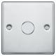 BG Metal Polished Chrome Push On/Off Dimmer Switch 400W 1 Gang 2 way