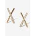 Women's Crystal "X" Goldtone Drop Earrings, 20X10Mm by PalmBeach Jewelry in Gold