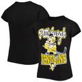 Schwarzes Mickey Mouse Go Team Go T-Shirt für Mädchen und Jugendliche der Pittsburgh Penguins