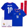 Frankreich Nike Stadium Mini-Kit Heim 2024 - Kleinkinder mit Aufdruck Mbappe 10