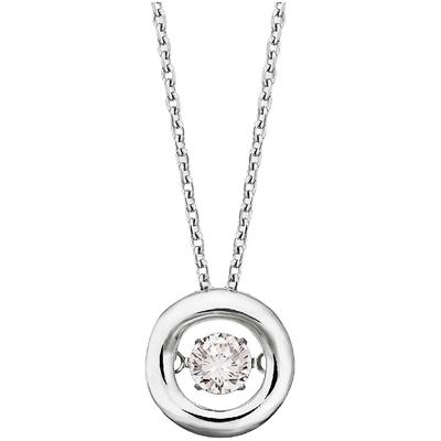 Kette mit Anhänger ENGELSRUFER "Schmuck Geschenk, TWINKLE, ERN-TWINKLE-01-ZI", silber (silberfarben, kristallweiß), Halsketten, Damen, Silber 925 (Sterlingsilber), L: 44cm B: 0,5mm, mit Zirkonia (synth.), B:0,5mm Image