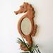 Seahorse Mirrored Wall Accent Brown , Brown