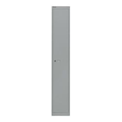 Bisley Garderobenschrank Office, 1 Abteil, 1 Fach, Farbe silber, abschließbar, Maße (HxBxT): 1.802 x 305 x 457 mm Image