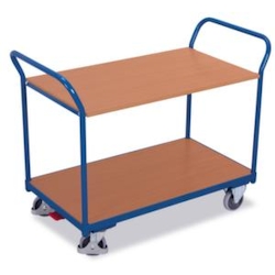 VARIOfit Bürowagen, Tragl. 200kg, 2 Etage(n), Ladefl. LxB 850x500mm, Holzböden, RAL5010 Image